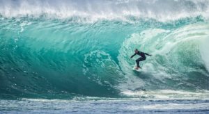 surfing waves