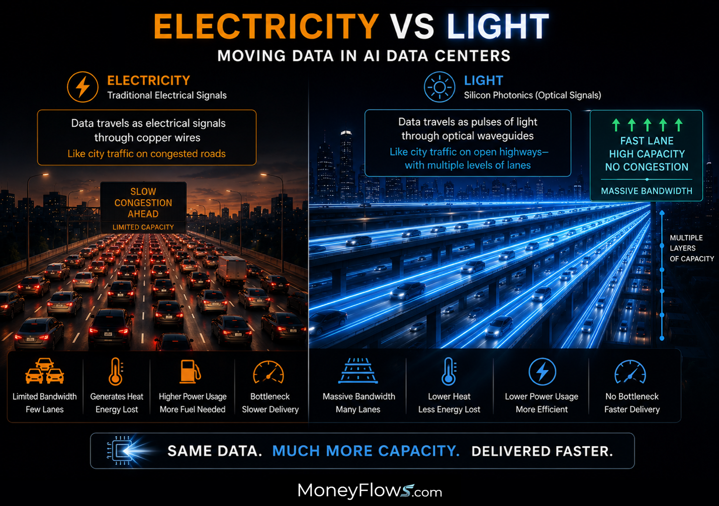 Electricity vs light | MoneyFlows.com