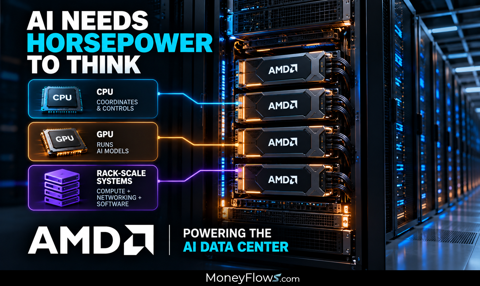 AMD powers modern AI data centers | MoneyFlows.com
